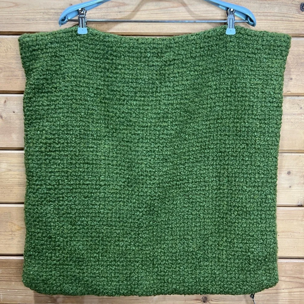 Laura Kim for Crate & Barrel Wool Blend Bouclé Pillow Cover Oregano Green 23”